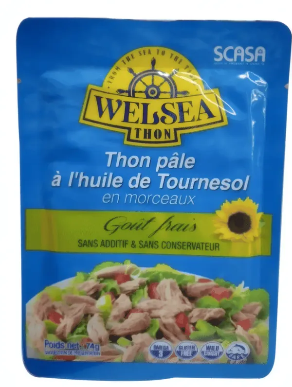 WELSEA - Thon en morceaux Albacore à l'huile de tournesol - 74G