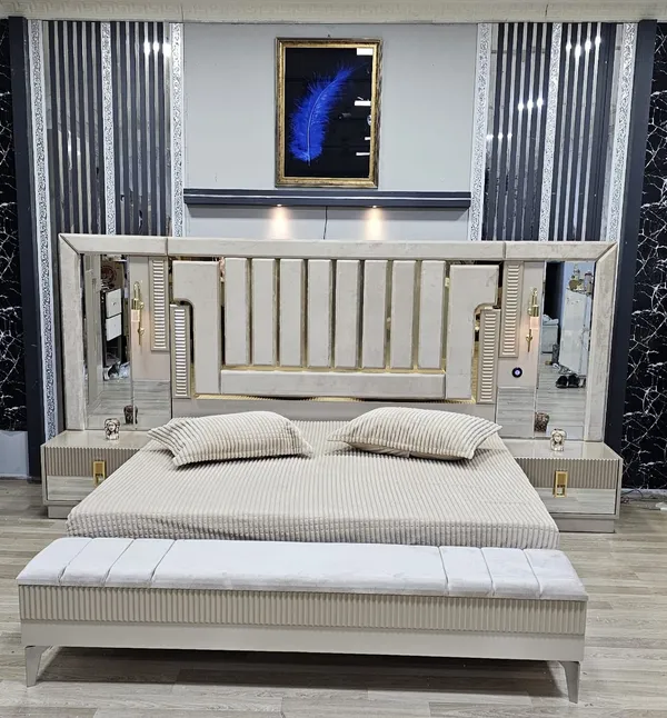 Chambre à Coucher Armoire 6 battants 6 pièces Beige Bambi