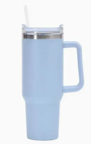Gobelet Isolant Réutilisable en Acier Inoxydable – Style Stanley Cup 40 oz - Bleu Ciel