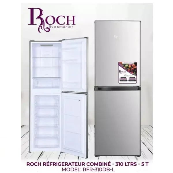 Refrigerateur Roch Combine 5TIROIRS 251 Litres Gris RFR310DBL