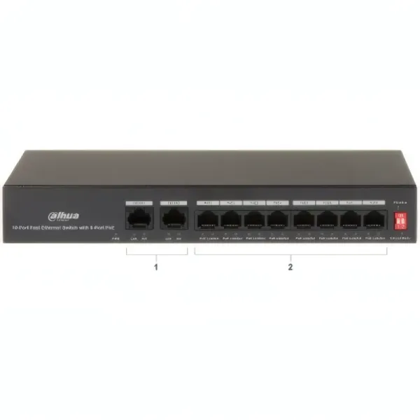 Switch DAHUA DH-PFS3010-8ET-65 - 10 Ports Fast Ethernet avec 8 Ports PoE