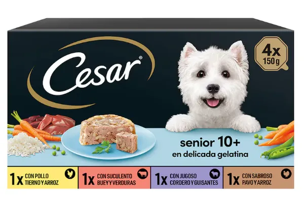 Cesar – Nourriture Humide pour Chiens Senior – Lot de 10 (4 x 150 g)