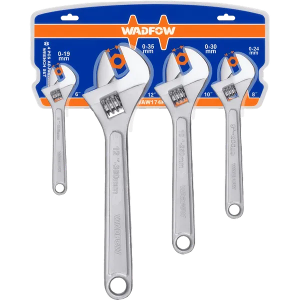 Jeu de 4 Clés à Molette - En Acier Carbone Forgé (6", 8", 10", 12")