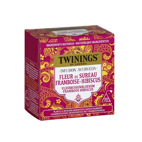 Infusion Twinings fleur de sureau framboise hibiscus 20 sachets