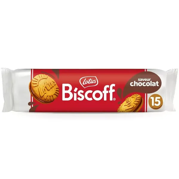 Biscuits fourrés crème saveur chocolat LOTUS BISCOFF le paquet de 150g