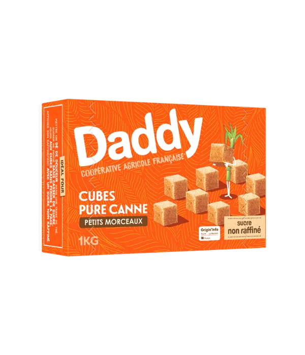 Daddy – Sucre en Morceaux Pure Canne – Petits Cubes – 1 kg