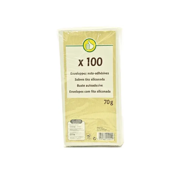 Lot de 100 enveloppes auto-adhésives