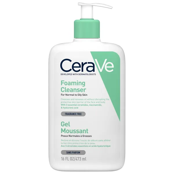CeraVe Gel Visage Peau Normale à Grasse Nettoyant Moussant (473 ml)