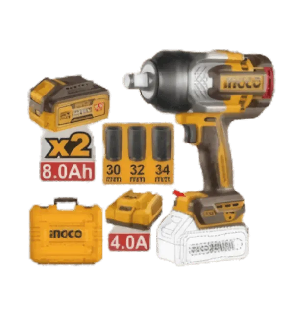 Clé à Chocs Sans Fil 20V 2100 Nm Brushless | Pack 2x Batteries 8.0Ah