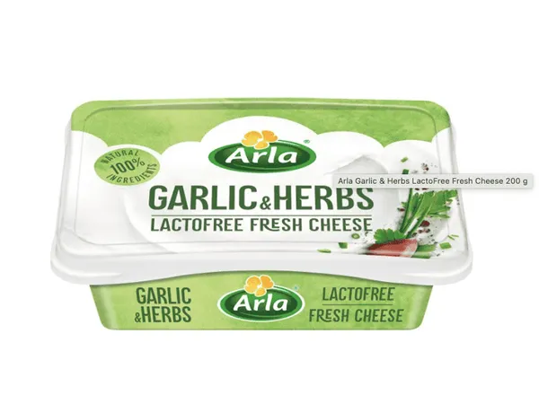 ARLA - lactofree and fresh cheese garlic herbs