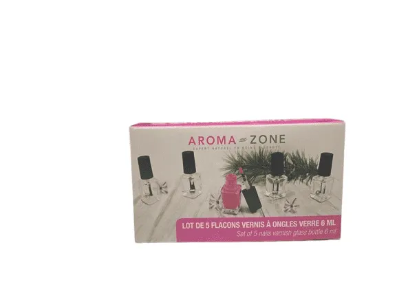 AROMAZONE - Flacons de vernis à ongles en verre (Lot de 5) - 6ML