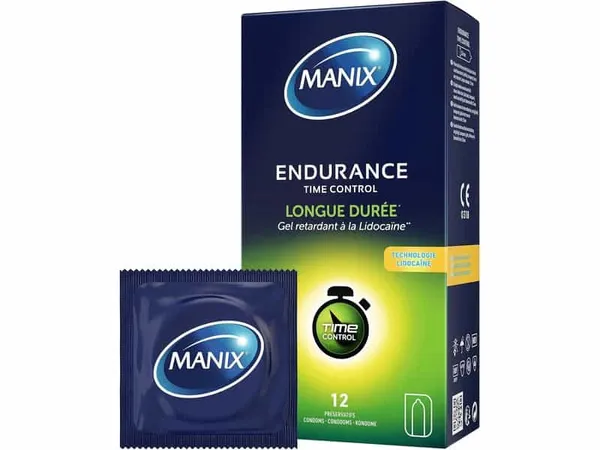 Manix Endurance  - Boîte de 12 Préservatifs pour Homme - Largeur Nominale 53 mm