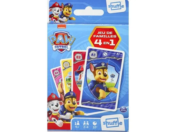 Jeu de Cartes Pat' Patrouille 4 en 1 Licence Officielle pour Enfants 6 Ans Illustré