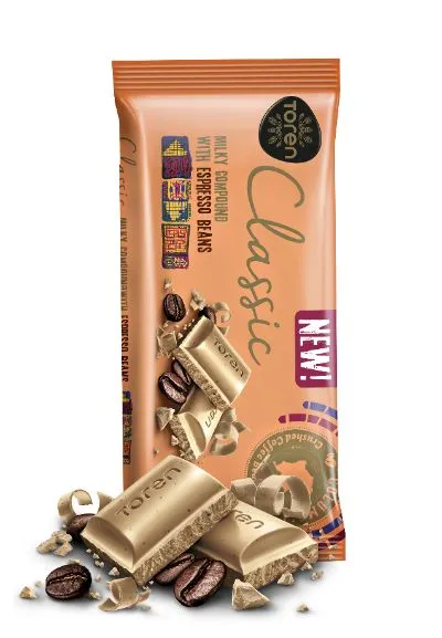 TOREN – Tablette Lactée aux Éclats de Grains de Café – 55 g