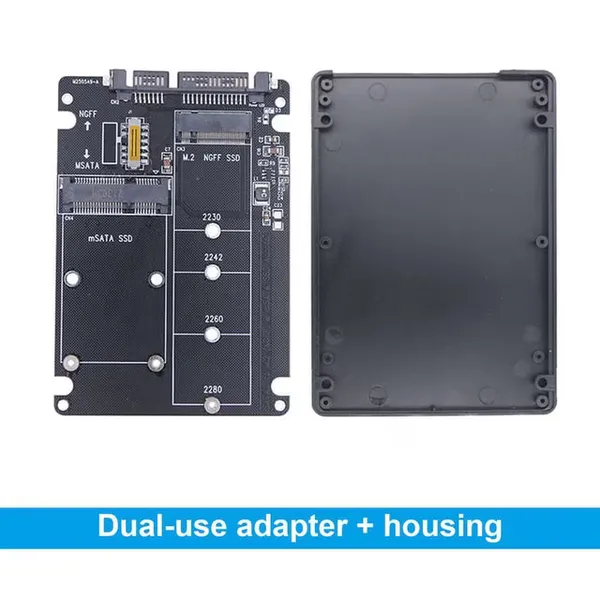 Adaptateur M.2 NGFF / mSATA SSD vers SATA 3.0 – Convertisseur 2 en 1