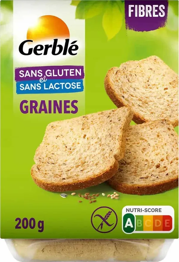 GERBLE – Pain Graines Sans Gluten et Sans Lactose - 200 g