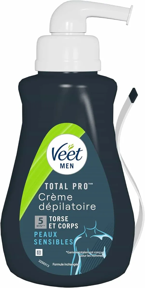 Veet Men - Crème Dépilatoire Homme - Epilation Peaux Sensibles - 400 ml