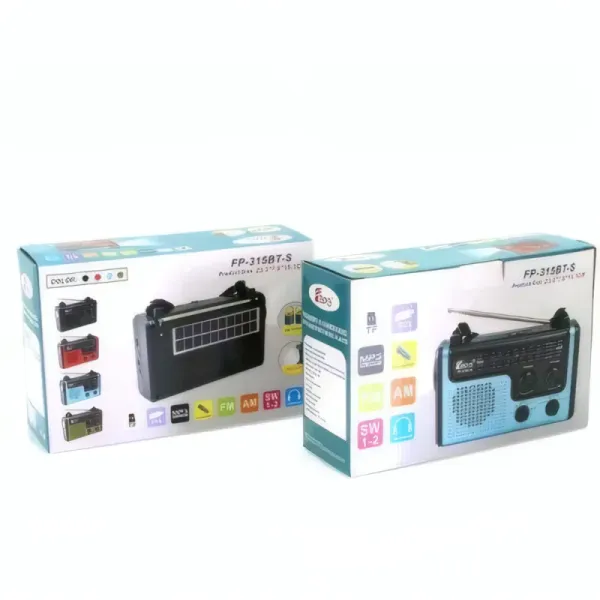 Radio Solaire Portable FEPE FP-315BT-S avec Lumière LED