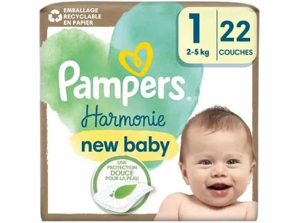 PAMPERS - Couches Harmonie New Baby T1 (2-5 Kg) - 22 Couches