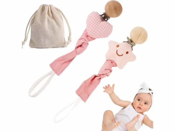 Attache Sucette Tissu – Motif Multicolore, Adorable & Pratique