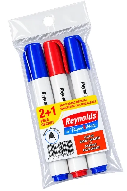 Marqueurs tableau blanc Reynolds 2+1