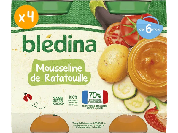 BLEDINA - Petits pots - Mousseline de Ratatouille - 2X200g