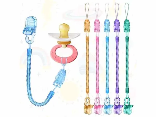 Attache Sucette Vicloon – Lot de 5, Pince Chaîne Résistante & Polyvalente
