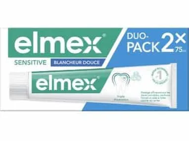 ELMEX - Dentifrice Sensitive Blancheur Douce – Lot de 2 x 75ML