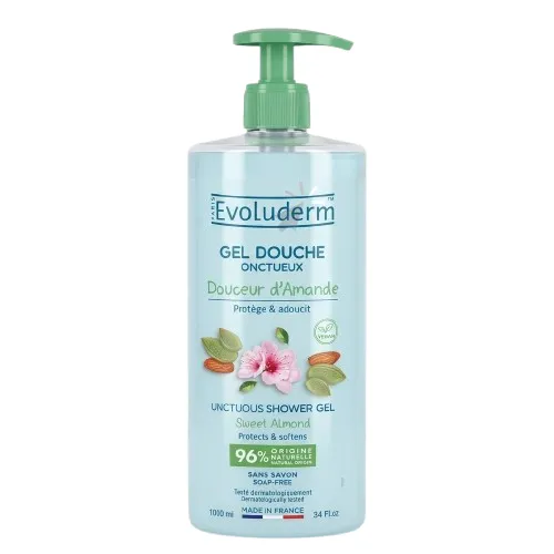 Gel douche amande douce Evoluderm 1 L