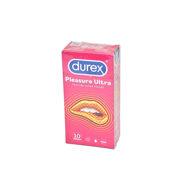 DUREX PLEASURE ULTRA - 10 Préservatifs Lubrifiés Texture Ultra Perlée 52mm