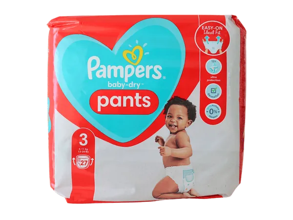 PAMPERS - Baby Dry Pants- Taille 3 (6-11 kg) - 27 pcs