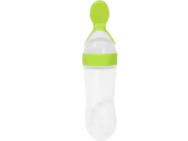 Biberon-Cuillère en Silicone pour Bébé – Spécial Alimentation Semi-Liquide (Riz, Céréales)