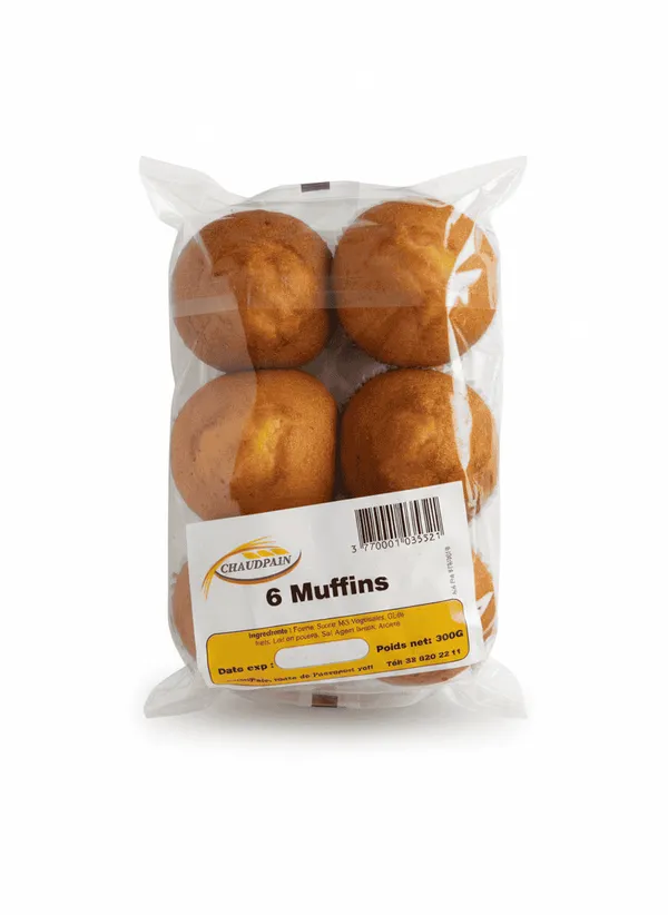 Chaud'Pain – Paquet de 6 muffins nature – 300 g