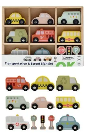 Voitures En Bois Lot 8 Pour Toutpetits Jouets En Bois Naturel Toucher Doux Et Formes Simples
