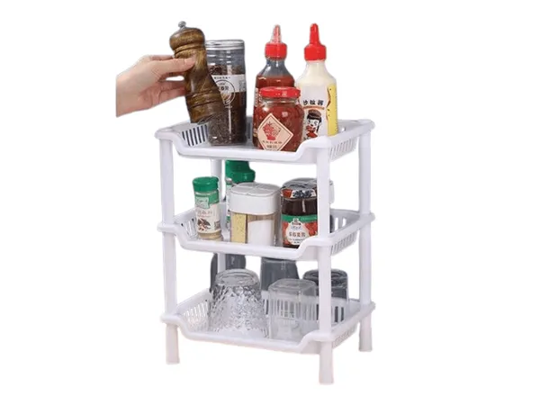 Petit Chariot de cuisine blanc compact et polyvalent - 3 étages