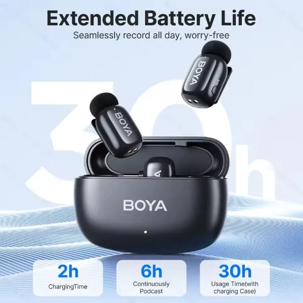 Système de micro cravate sans fil omnidirectionnel, pour 2 personnes avec connecteur- BOYA Mini-12