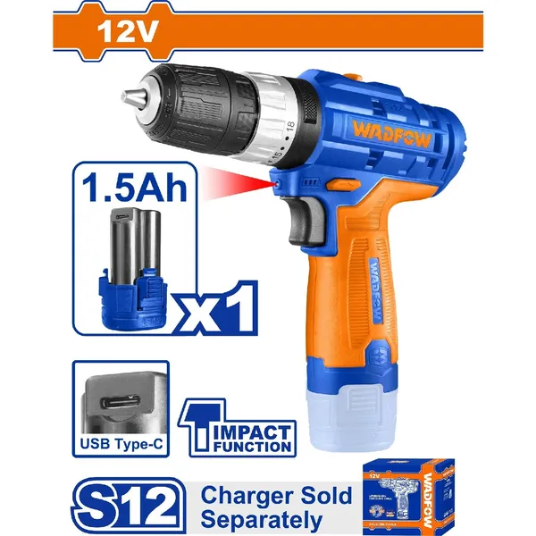 Perceuse à percussion sans fil WADFOW WCDS540