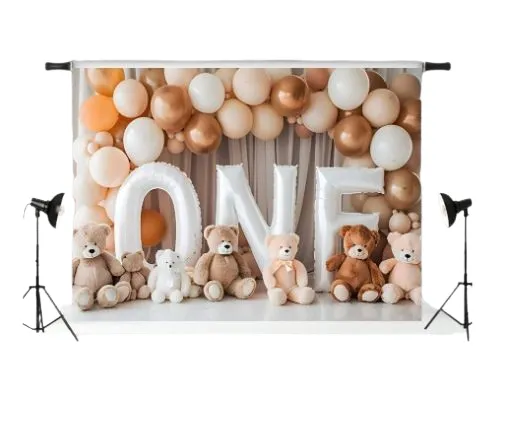 Décor de fond 1er anniversaire – Thème bébé unisexe