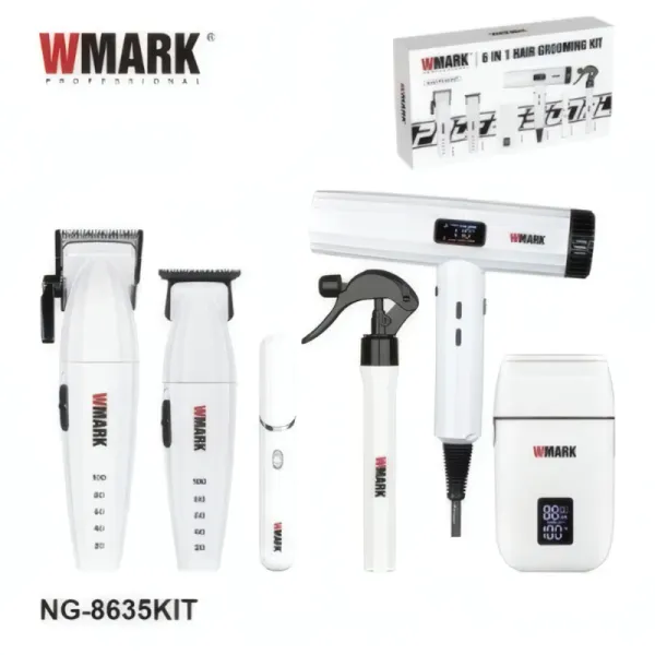 Tondeuse Rechargeable WMARK NG-8635KIT avec Kit de Toilettage 6 en 1
