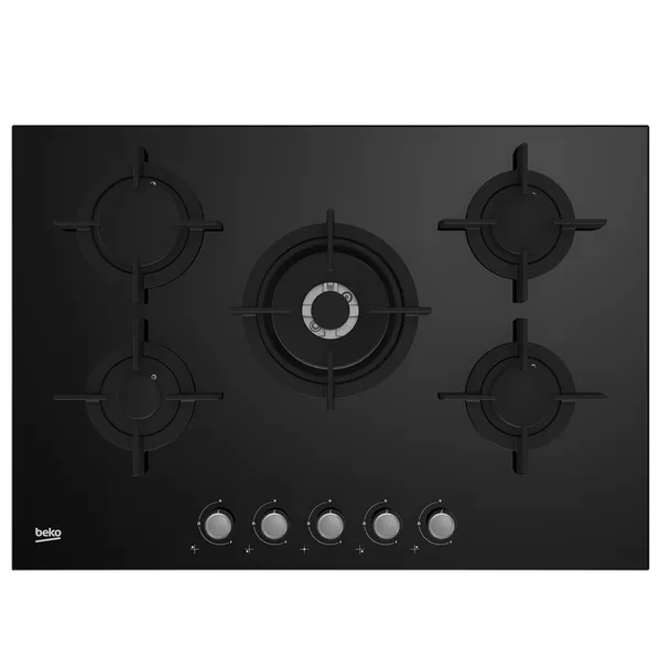 Plaque Encastrable Beko 5 feux 5 feux 90X60 à Gaz Noir HILW75222SL