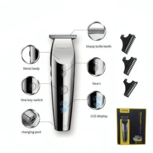 Tondeuse à Cheveux et Barbe Rozia HQ266 avec Écran LCD