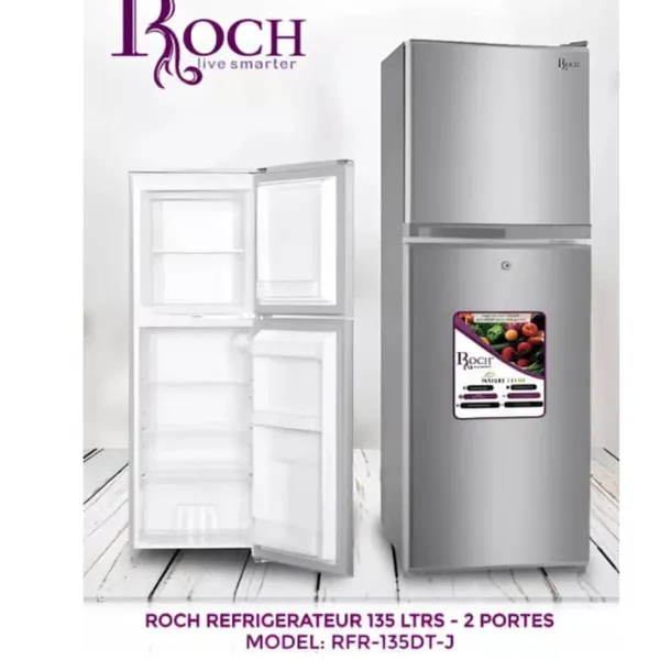Refrigerateur Roch 2PORTES 135LITRES Silver RFR135DTJ