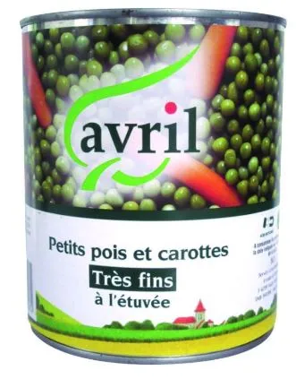 AVRIL - Petits pois très fins et carottes à l'étuvée - 800 g