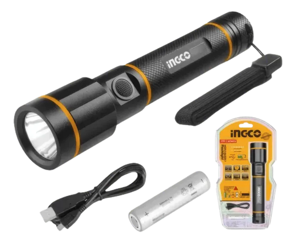 Lampe Torche LED Rechargeable Ingco 450 Lm Étanche
