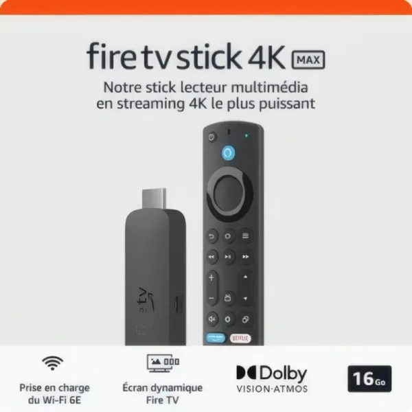 Clé de streaming Amazon Fire TV Stick 4K Max - 2ᵉ génération