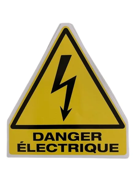 Autocollant - Danger électricité jaune-4 pcs