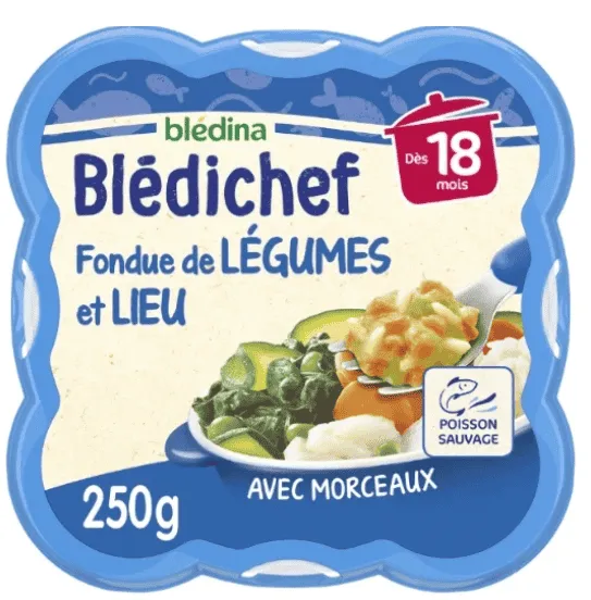 Blédina – Blédichef Fondue de Légumes et Lieu - 250 g