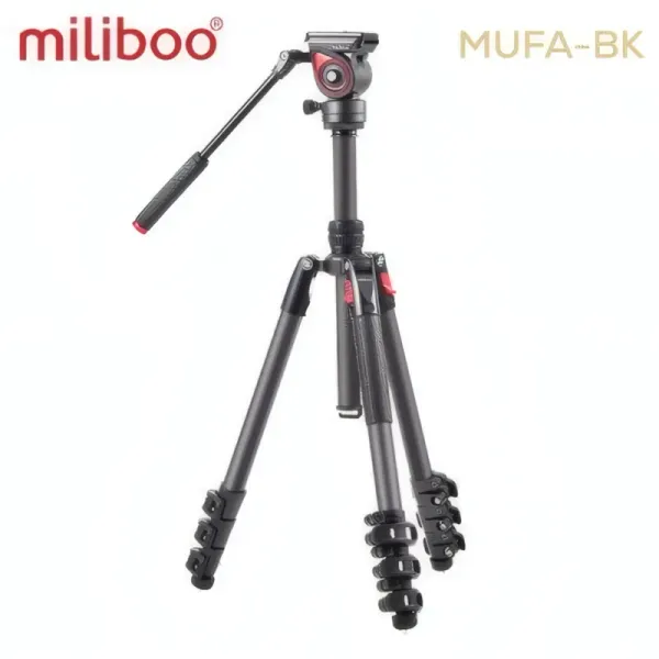 Trépied Caméra Professionnel en Aluminium Milliboo MUFA-BK