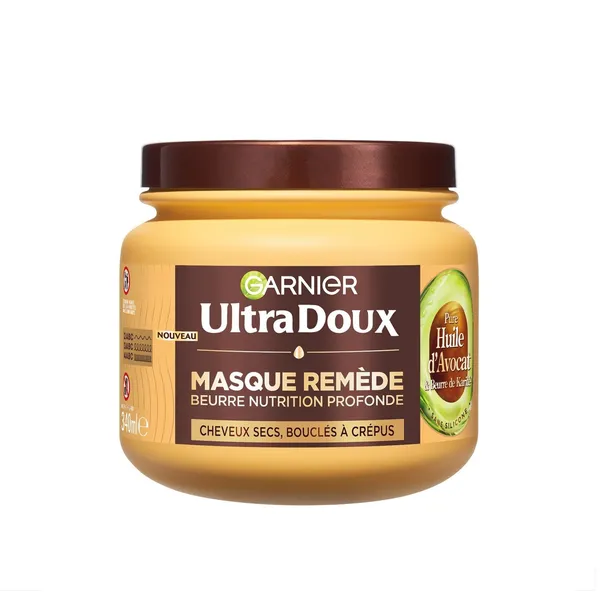 Masque Remède Nutrition Intense – Avocat & Karité (Garnier Ultra Doux)