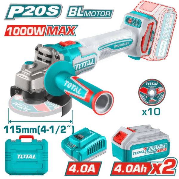 Meuleuse d'Angle Sans Fil 20V Brushless 1000W
